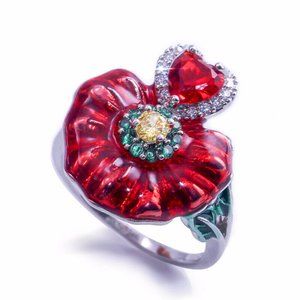 Pretty 925 Silver Wedding Ring New